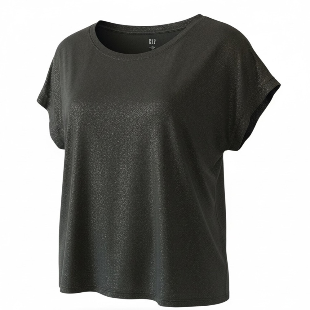 GAP Plus Size Women's Black Shimmer T-Shirt